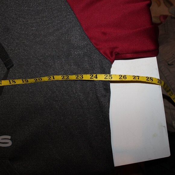 Black Ovis Pull Over Hoodie -Charcoal/Red - Size L - Picture 8 of 9